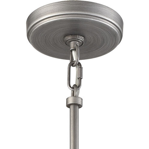 Dunkirk 1 Light 13 inch Weathered Zinc with Polished Nickel Pendant Ceiling Light