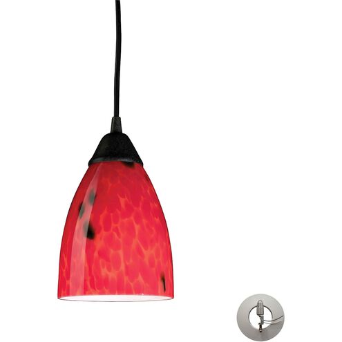 Classico 1 Light 5 inch Dark Rust Mini Pendant Ceiling Light in Fire Red