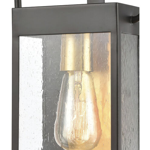 Knowlton 1 Light 12 inch Matte Black with Brushed Brass Outdoor Sconce
