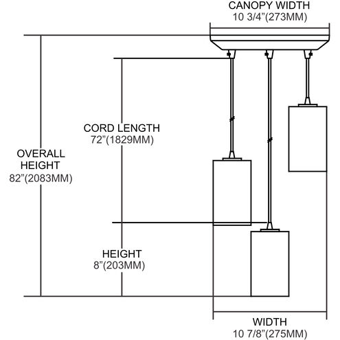 Coletta 3 Light 10 inch Satin Nickel Multi Pendant Ceiling Light, Configurable