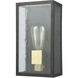 McKenzie 1 Light 11 inch Blackened Bronze with Brushed Brass Outdoor Sconce