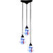 Classico 3 Light 10 inch Dark Rust Mini Pendant Ceiling Light in Mountain Glass