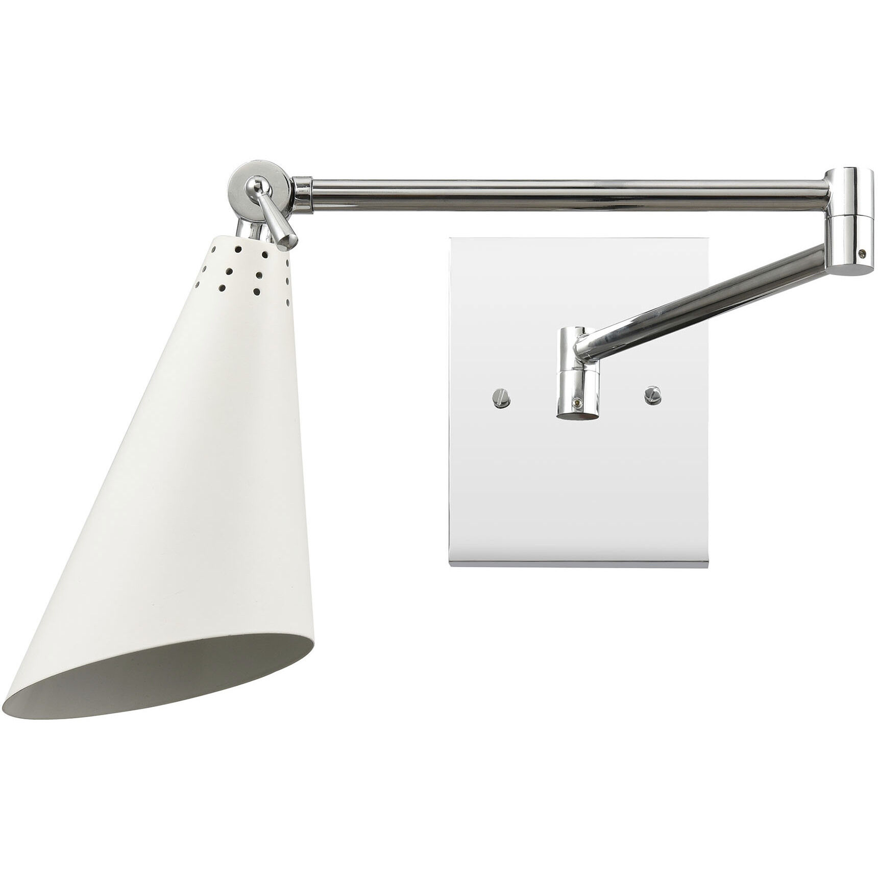 Chrome swing store arm sconce