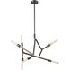 Free Form 6 Light 28 inch Dark Graphite Chandelier Ceiling Light