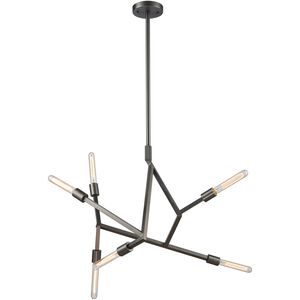 Free Form 6 Light 28 inch Dark Graphite Chandelier Ceiling Light