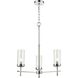 Melinda 3 Light 21 inch Polished Chrome with Clear Chandelier Ceiling Light