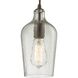 Hammered Glass 1 Light 5 inch Oil Rubbed Bronze Mini Pendant Ceiling Light in Hammered Clear Glass