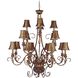 Charlotte 18 Light 55 inch Golden Bronze with Old Bronze and Red Chandelier Ceiling Light