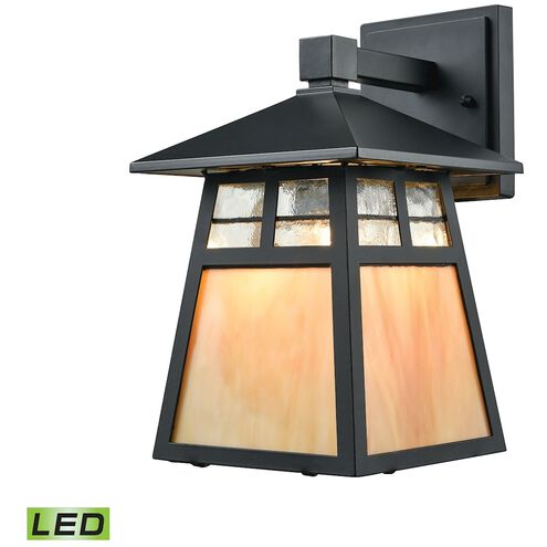 Cottage LED 11 inch Matte Black Outdoor Wall Sconce