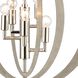 Retro Rings 5 Light 19 inch Sandy Beechwood with Polished Nickel Chandelier Ceiling Light