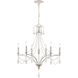 French Parlor 6 Light 27 inch Vintage White Chandelier Ceiling Light
