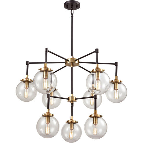 Boudreaux 9 Light 30 inch Matte Black with Antique Gold Chandelier Ceiling Light