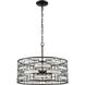 Lineo 6 Light 20 inch Matte Black Chandelier Ceiling Light