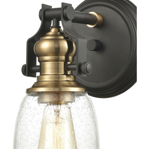 Chadwick 1 Light 7 inch Oil Rubbed Bronze with Satin Brass Vanity Light Wall Light