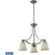 Malaga LED 22 inch Brushed Nickel with White Chandelier Ceiling Light