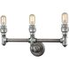 Cast Iron Pipe 3 Light 22 inch Weathered Zinc with Zinc Vanity Light Wall Light