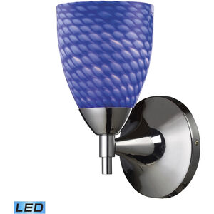Celina LED 6 inch Polished Chrome Wall Sconce Wall Light in Sapphire Glass