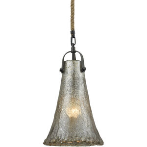 Hand Formed Glass 1 Light 8 inch Oil Rubbed Bronze Mini Pendant Ceiling Light in Incandescent