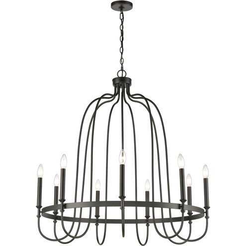 Wickshire 9 Light 34 inch Matte Black Chandelier Ceiling Light