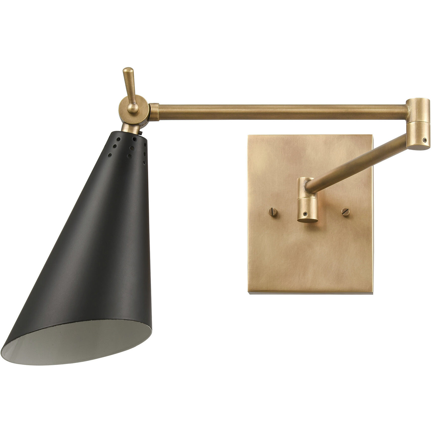 ELK 89210 1 Luca 22 inch 60 watt Natural with Matte Black Swingarm Sconce Wall Light