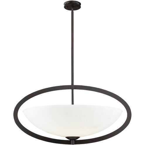 Dione 6 Light 37 inch Aged Bronze with White Pendant Ceiling Light
