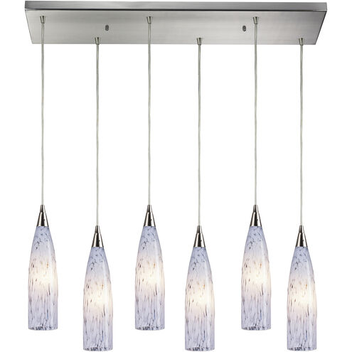 Lungo 6 Light 30 inch Satin Nickel Multi Pendant Ceiling Light, Configurable