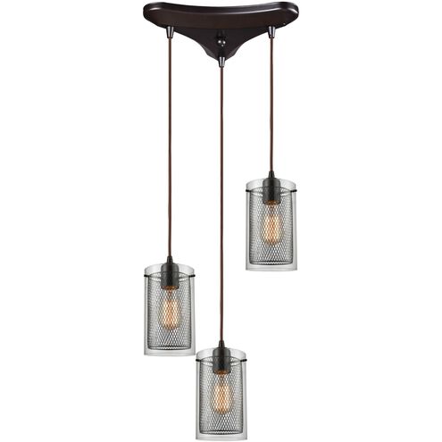 Brant 3 Light 11 inch Oil Rubbed Bronze Mini Pendant Ceiling Light