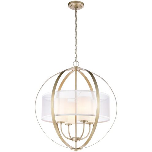 Diffusion 4 Light 24 inch Aged Silver Chandelier Ceiling Light