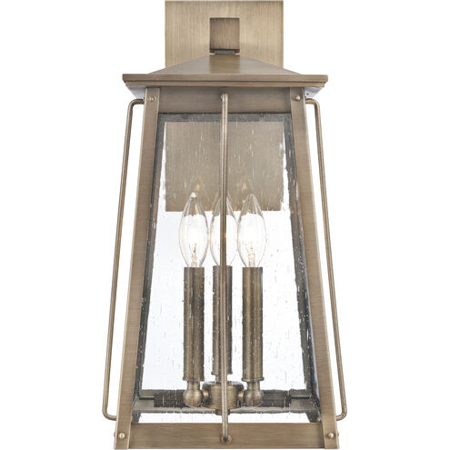 Kirkdale 3 Light 19 inch Vintage Brass Outdoor Wall Sconce