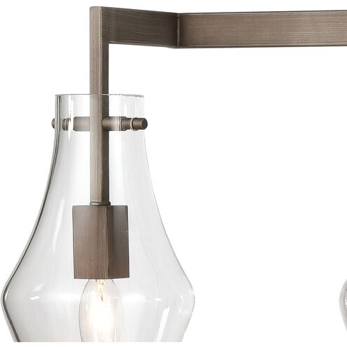 Culmination 4 Light 36 inch Weathered Zinc with Clear Vanity Light Wall Light
