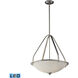 Mayfield LED 21 inch Brushed Nickel with White Pendant Ceiling Light