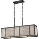 Filmore 4 Light 35 inch Oil Rubbed Bronze with Oatmeal and White Chandelier Ceiling Light