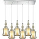 Aloren 6 Light 30 inch Polished Chrome with Silver and White Mini Pendant Ceiling Light