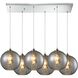 Watersphere 6 Light 33 inch Polished Chrome Mini Pendant Ceiling Light in Smoke