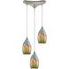 Geologic 3 Light 10 inch Satin Nickel Mini Pendant Ceiling Light