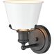 Holgate 1 Light 7 inch Charcoal with Enamel White Vanity Light Wall Light