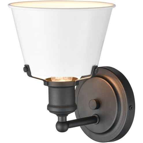 Holgate 1 Light 7 inch Charcoal with Enamel White Vanity Light Wall Light