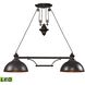 Farmhouse Linear Chandelier Ceiling Light in LED