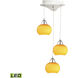 Ciotola LED 10 inch Chrome Mini Pendant Ceiling Light in Yellow