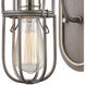 Industrial Cage 1 Light 7 inch Weathered Zinc with Polished Nickel Vanity Light Wall Light