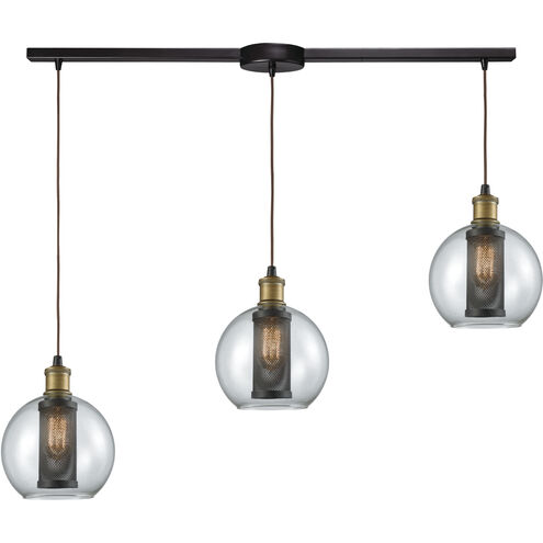 Bremington 3 Light 36 inch Oil Rubbed Bronze with Tarnished Brass Multi Pendant Ceiling Light, Configurable