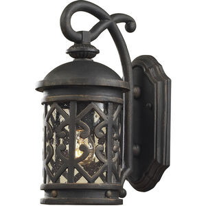 Tuscany Coast 1 Light 14 inch Weathered Charcoal Outdoor Sconce