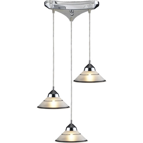 Refraction LED 10 inch Polished Chrome Multi Pendant Ceiling Light in Etched Clear, Configurable