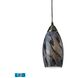 Galaxy LED 5 inch Satin Nickel Mini Pendant Ceiling Light in Smoke