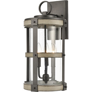 Crenshaw 3 Light 20 inch Anvil Iron with Distressed Antiqued Gray Outdoor Sconce