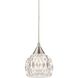 Kersey LED 5 inch Satin Nickel with Clear Mini Pendant Ceiling Light