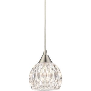 Kersey LED 5 inch Satin Nickel with Clear Mini Pendant Ceiling Light
