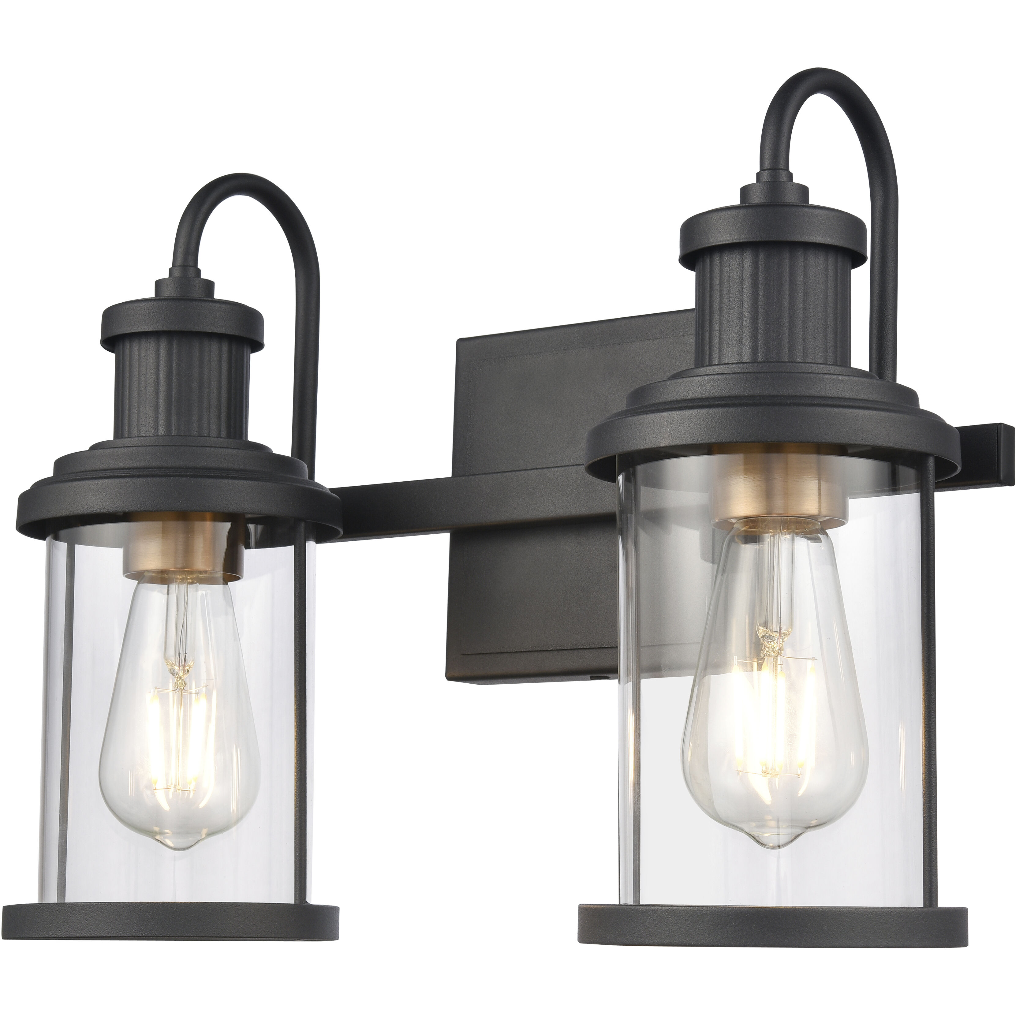 Matte black and brass sales vanity light