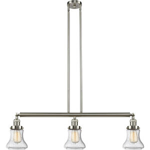 Franklin Restoration Bellmont LED 39 inch Brushed Satin Nickel Island Light Ceiling Light in Seedy Glass, Franklin Restoration