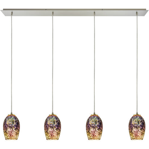 Illusions 4 Light 46 inch Satin Nickel Multi Pendant Ceiling Light in Incandescent, Linear, Configurable
